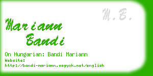 mariann bandi business card